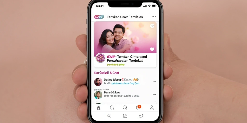 Antarmuka aplikasi 62VIP yang modern dan mudah digunakan.