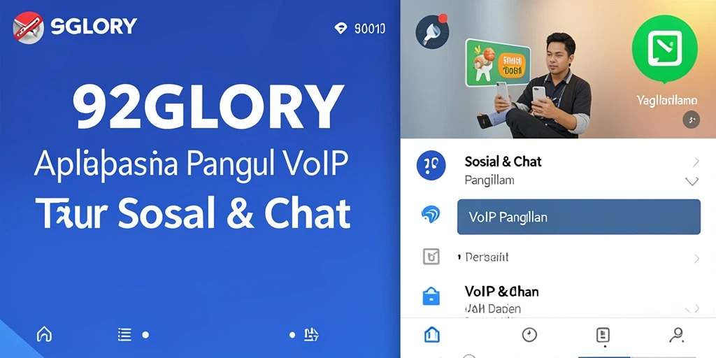 Tampilan antarmuka utama aplikasi 92GLORY untuk Panggilan VoIP.