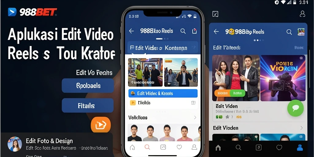 Antarmuka intuitif 988BET untuk editing video reels.