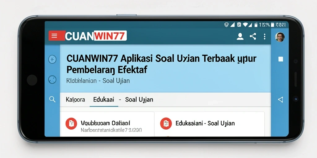 Antarmuka pengguna CUANWIN77 untuk soal ujian yang interaktif.