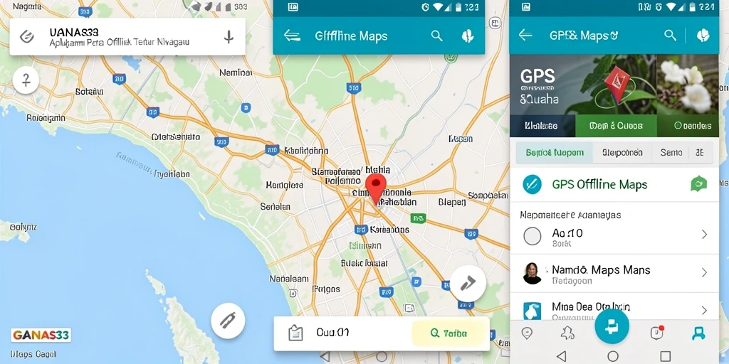Antarmuka pengguna intuitif GANAS33 untuk GPS Offline Maps.