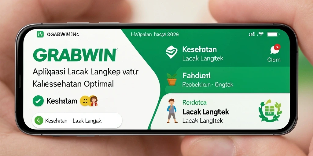 Antarmuka utama GRABWIN menampilkan statistik langkah harian.