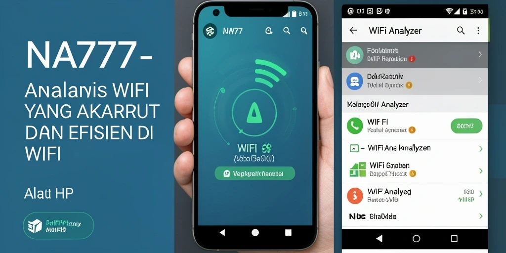 Antarmuka aplikasi NA777 menampilkan analisis jaringan WiFi secara rinci.