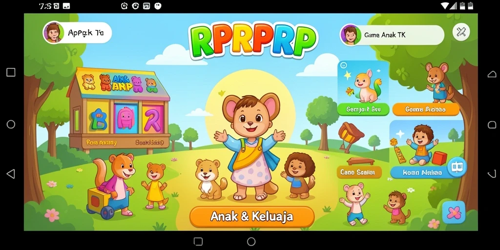 Tampilan antarmuka RPRPRP yang ceria dan interaktif untuk anak-anak.
