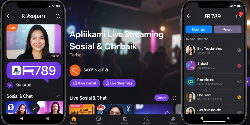 Antarmuka aplikasi Live Streaming RR789 yang menarik dan mudah digunakan.