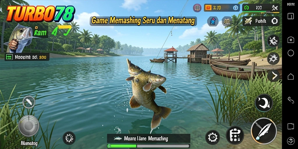 Tampilan antarmuka TURBO78 yang menarik dalam permainan memancing.